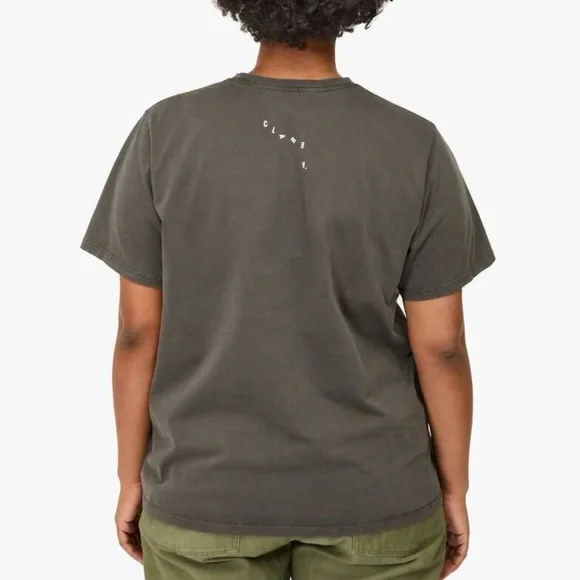 Clare V. Original Tee in Faded Black with Cream Grand 'Oui' Print | XXL | GUC - Picture 2 of 12